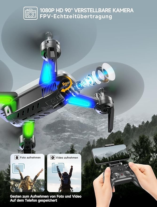 Dron Wipkviey T6 z kamerą HD FPV , długi czas lotu