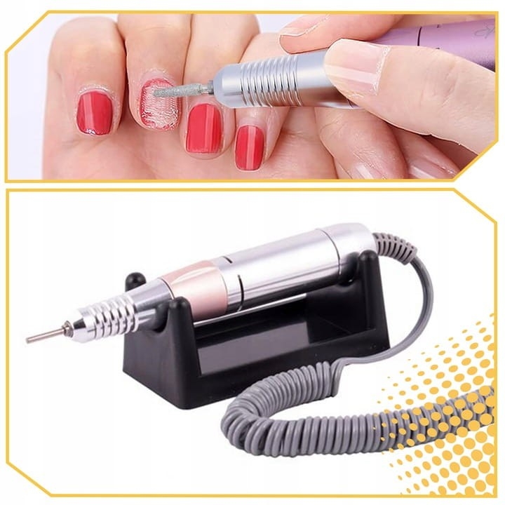FREZARKA DO PAZNOKCI 65W MANICURE PEDICURE DO USUWANIA HYBRYD ŻELU + FREZY
