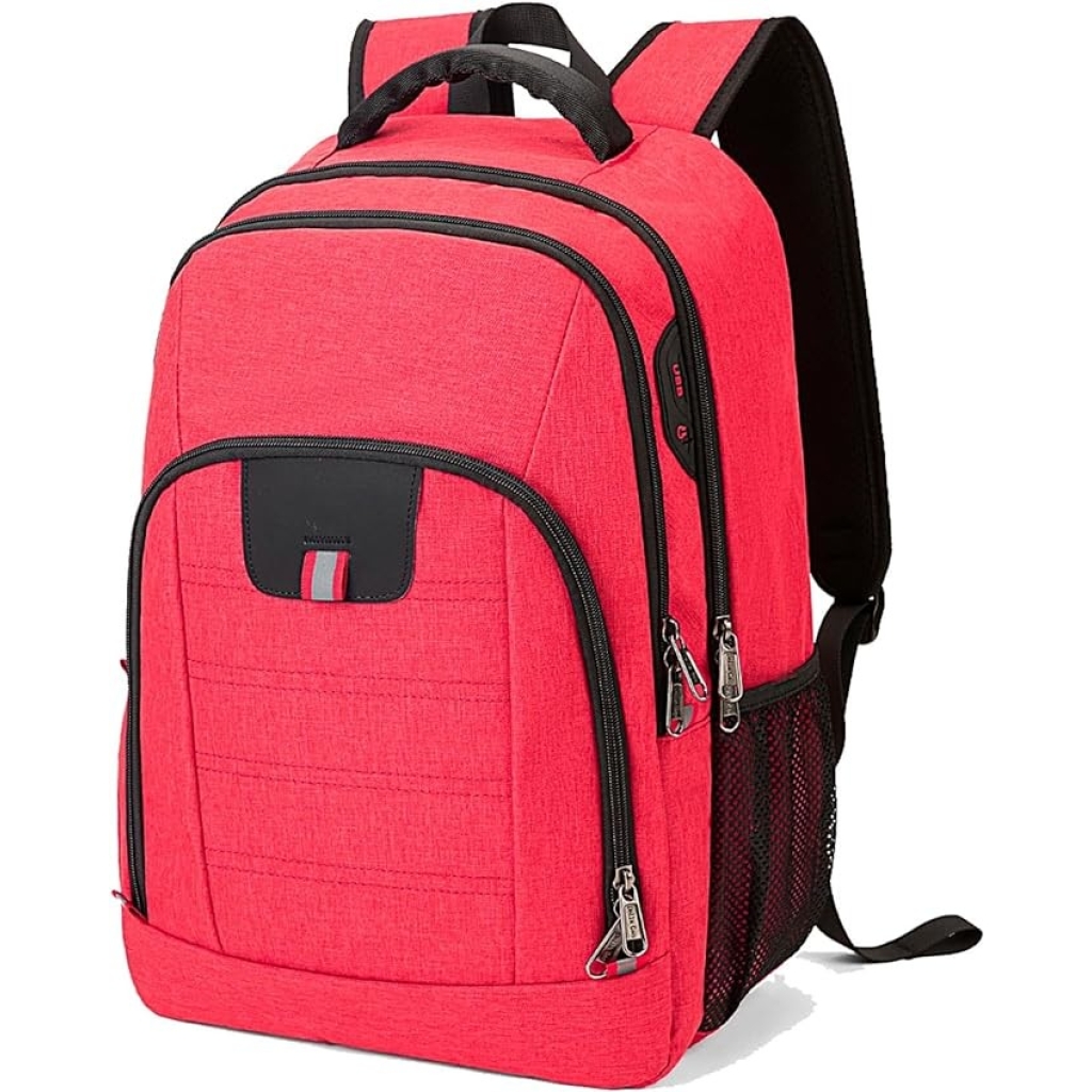 Pojemny plecak na laptopa, do pracy, czerwony plecak 35l