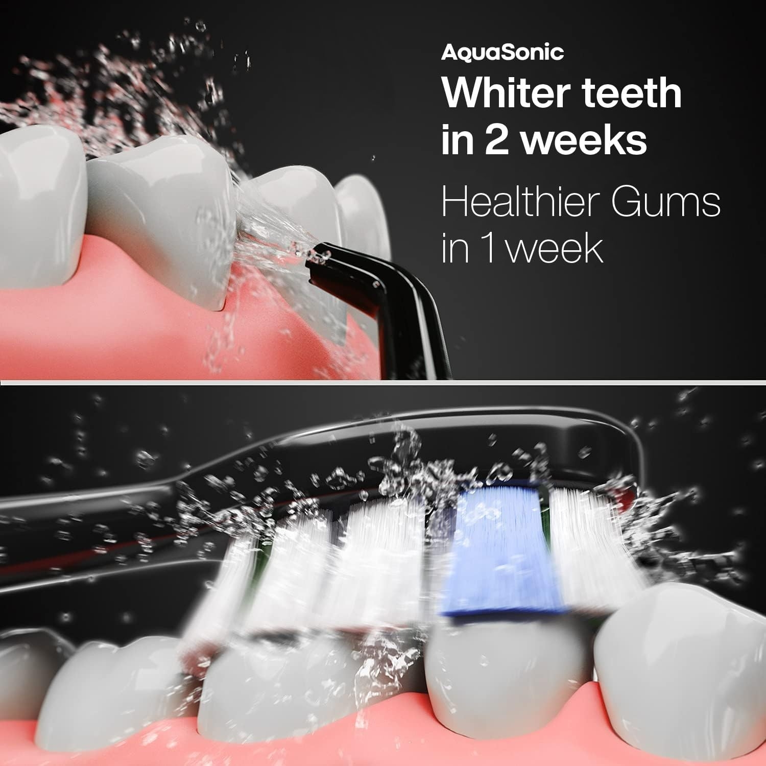 HDCPro Zestaw do Higieny Jamy Ustnej 2w1 – Szczoteczka Soniczna 50 000 Wibracji + Irygator 10 Trybów | Bezprzewodowe Ładowanie | Premium Oral Care