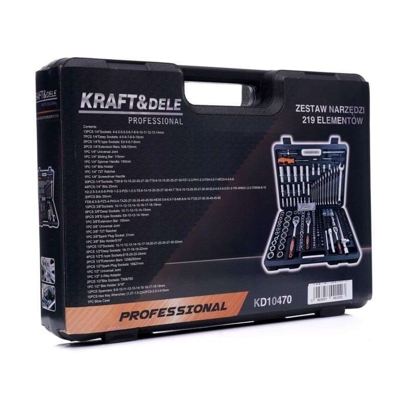ZESTAW NARZĘDZI 219EL. KLUCZE NASADOWE KD10470