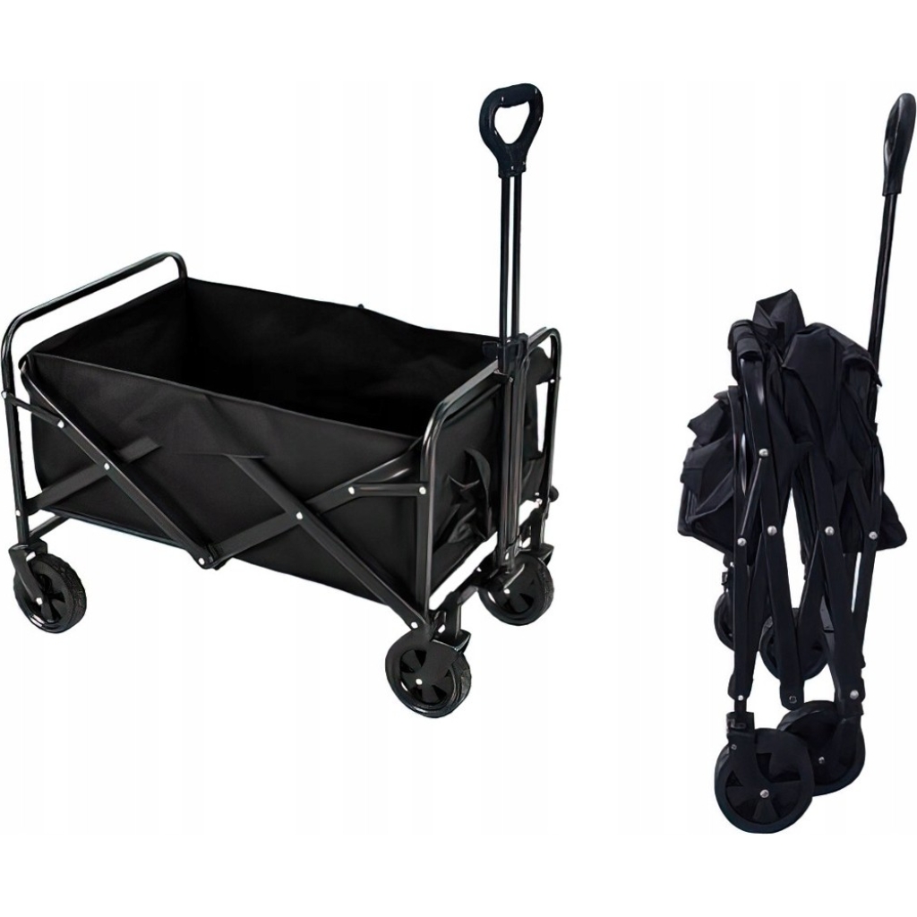 Wózek Transportowy Koszyk Składany Kółka 130 L Czarny Kraft&Dele
