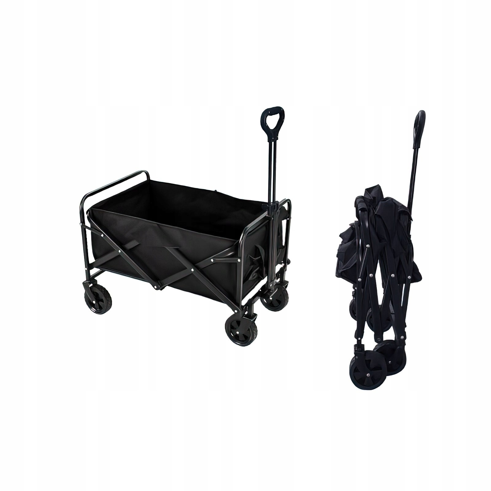 Wózek Transportowy Koszyk Składany Kółka 130 L Czarny Kraft&Dele