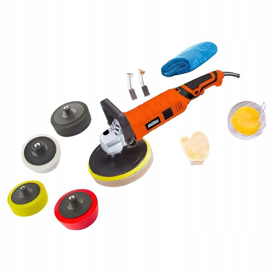 Polerka Elektryczna Samochodu 2650W 180 mm Zestaw Polerski XXL Kraft&Dele