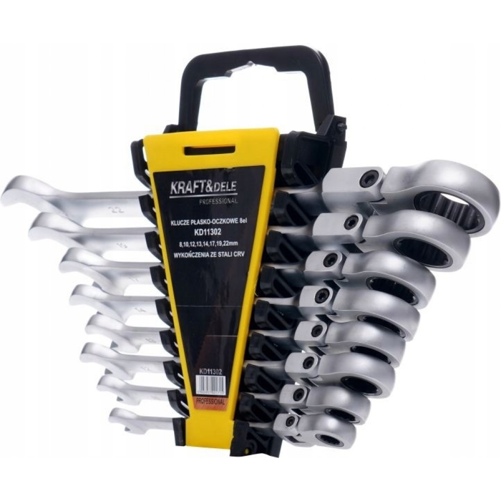KLUCZE PŁASKO-OCZKOWE 8-22MM ZESTAW 8 SZTUK KD11302