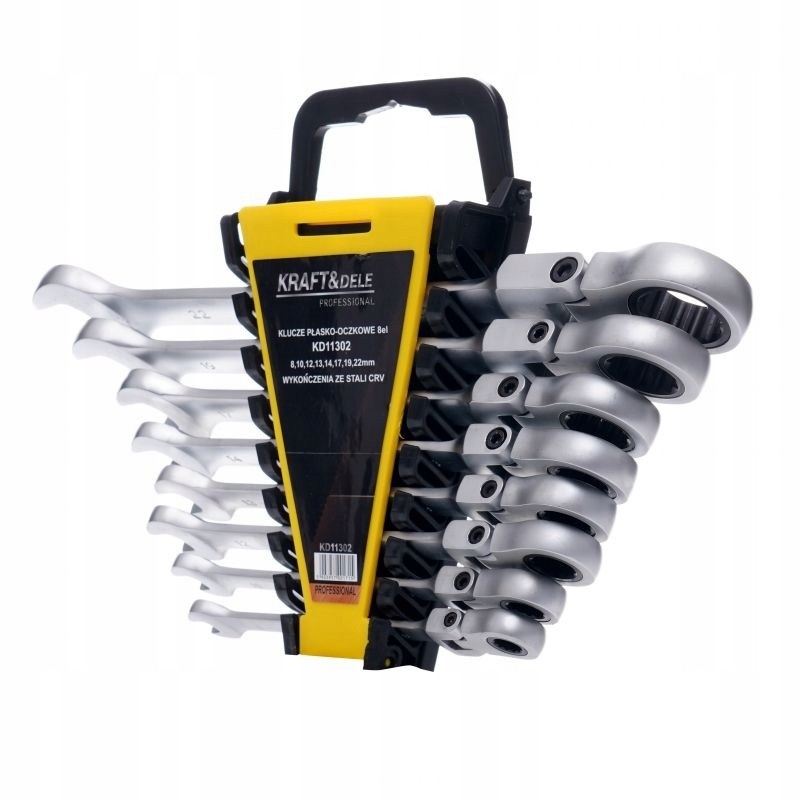 KLUCZE PŁASKO-OCZKOWE 8-22MM ZESTAW 8 SZTUK KD11302