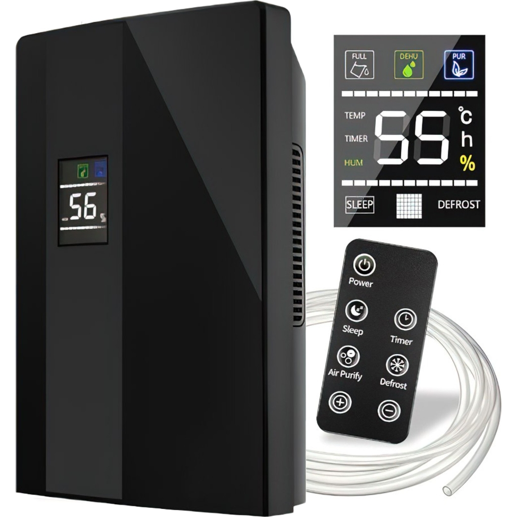 Osuszacz Powietrza Czarny 65W 2000ml 270ml/24h LCD Pilot Kraft&Dele