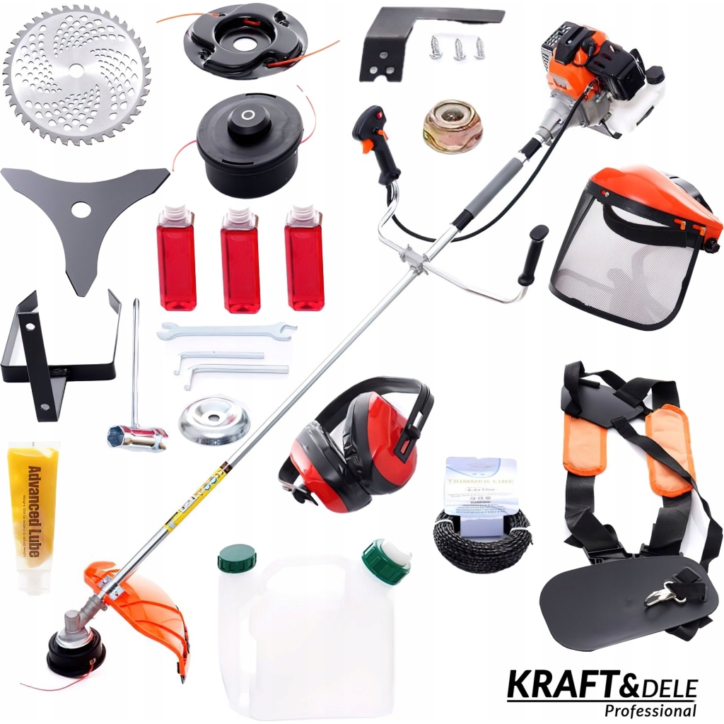 Kosa Kosiarka Żyłkowa Spalinowa 5,2 KM 8500 RPM 8 kg Akcesoria Kraft&Dele