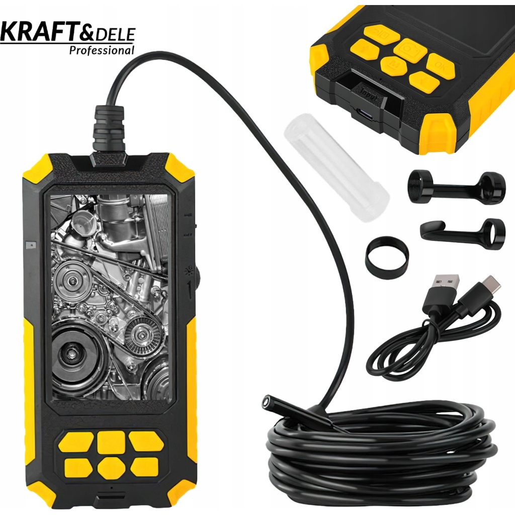Kamera Endoskopowa Inspekcyjna LCD 1080P IP68 3000mAh 5h pracy Kraft&Dele