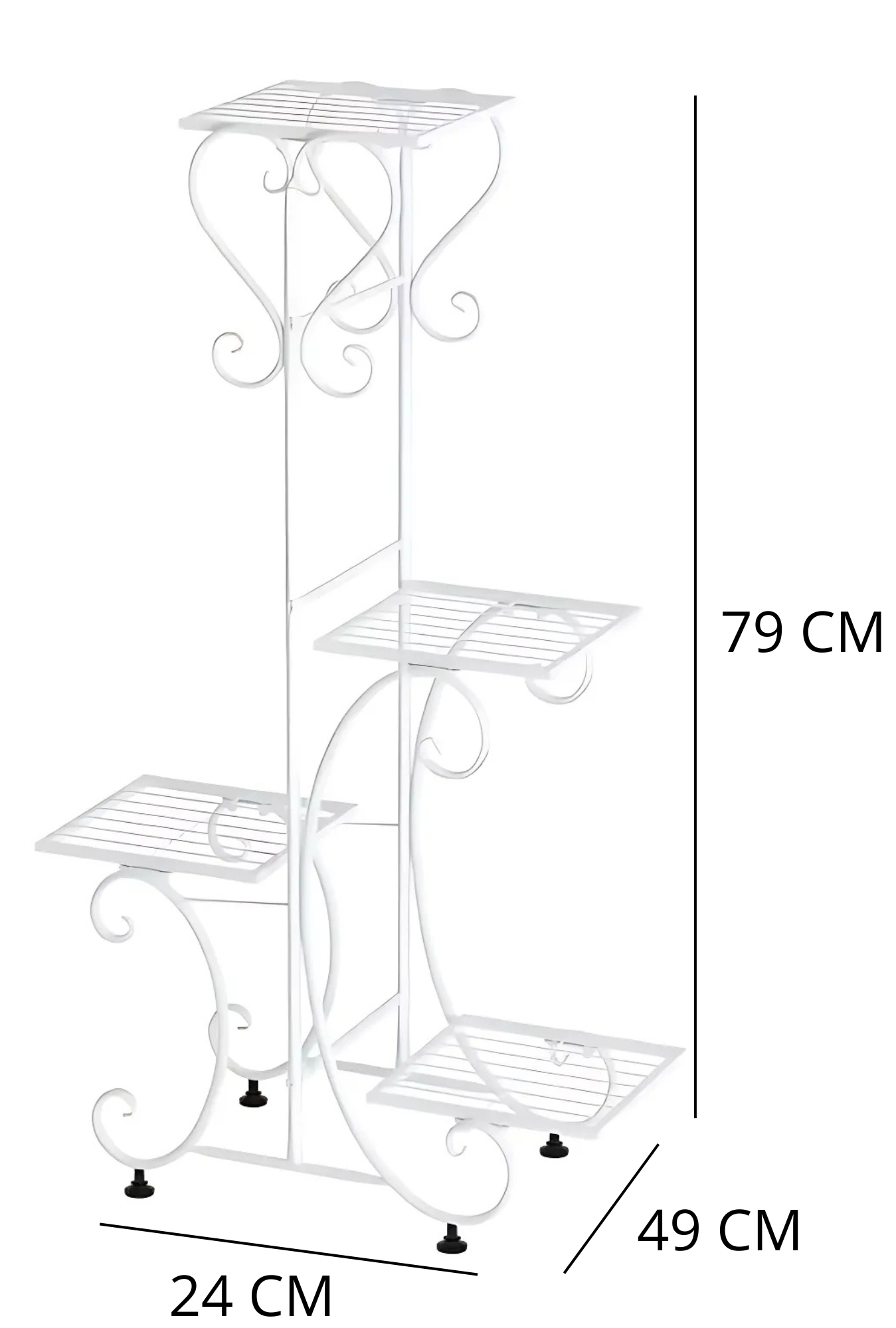 KWIETNIK METALOWY STOJAK NA KWIATY LOFTOWY STOJĄCY LOFT BIAŁY 4-POZIOMOWY [KWIETNIK6]