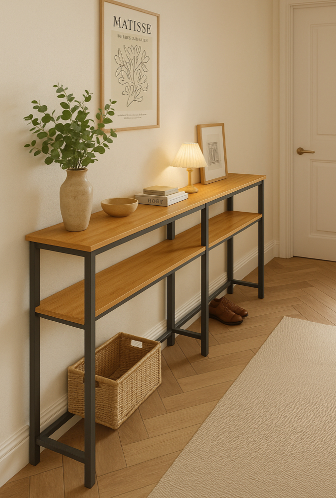 KONSOLA REGAŁ LOFT ZA KANAPĘ STOLIK BOCZNY PÓŁKA DO SALONU 100x20x102 [KONSOLA2]