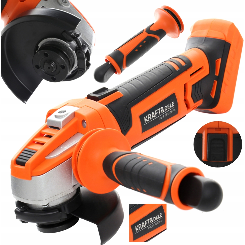 SZLIFIERKA KĄTOWA AKUMULATOROWA KĄTÓWKA 115MM 18V 7500RPM KRAFT&DELE KD1771