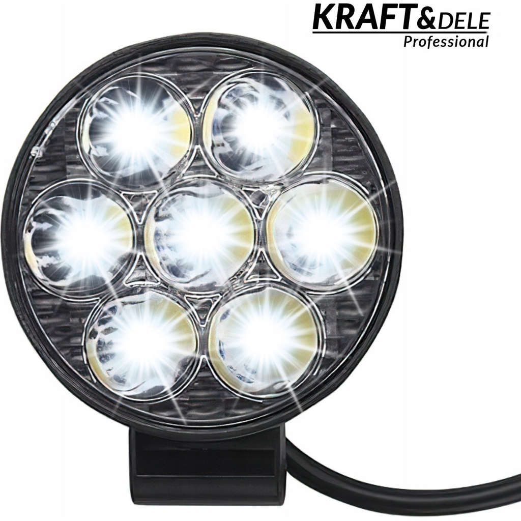 Lampa Robocza Reflektor Cofania Okrągła 2,5"" 25W 7 LED 2000 lm 9-30V