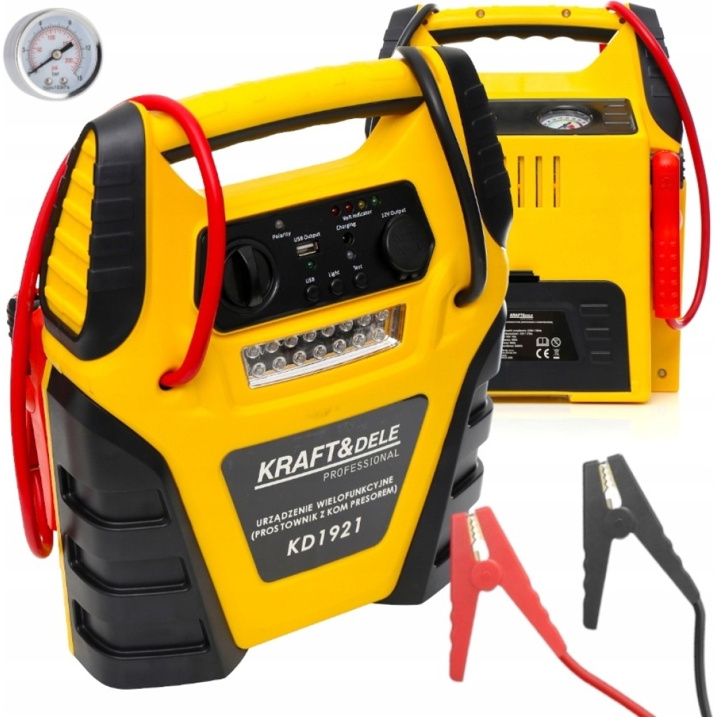 5W1 JUMP STARTER PROSTOWNIK ROZRUCH POWERBANK KOMPRESOR 17 Ah ŁADOWARKA LED