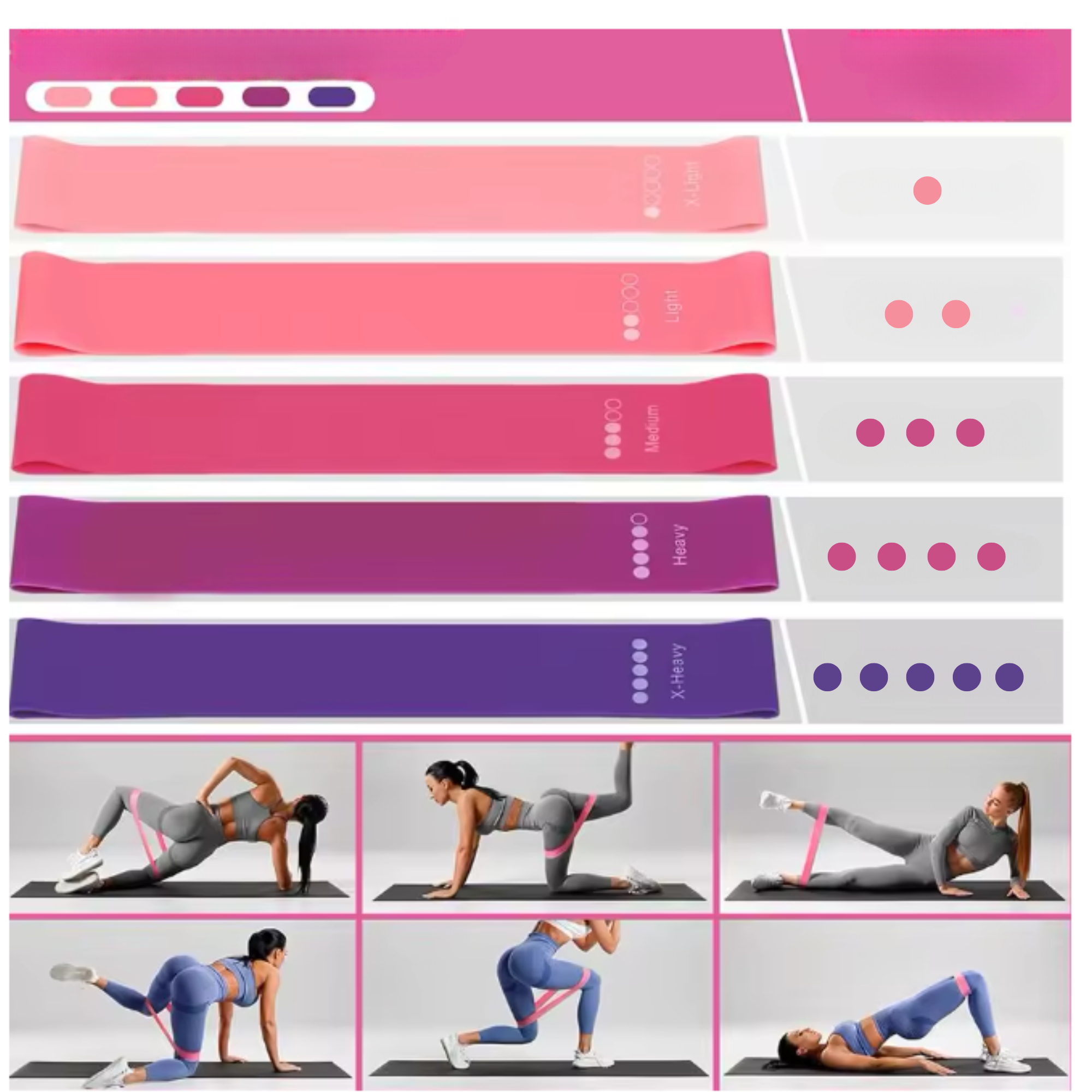 ZESTAW PILATES FITNESS JOGA 13w1 OBRĘCZ KOŁO DO PILATESU TAŚMY OPOROWE RÓŻOWY [FITNESS1]