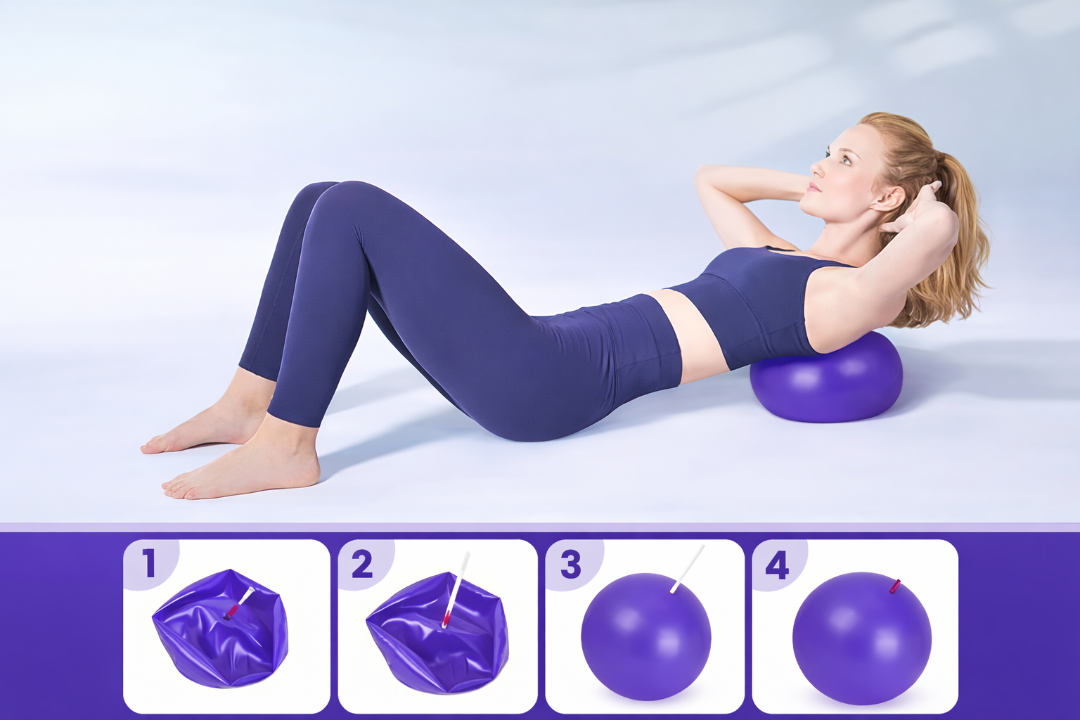 ZESTAW PILATES FITNESS JOGA 13w1 OBRĘCZ KOŁO DO PILATESU TAŚMY OPOROWE FIOLETOWY [FITNESS2]