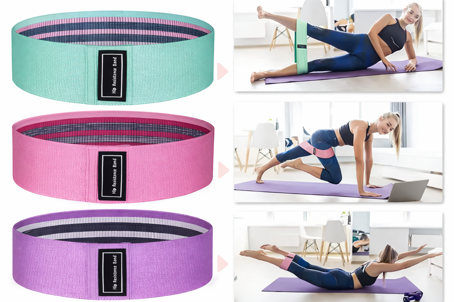 ZESTAW PILATES FITNESS JOGA 10w1 OBRĘCZ KOŁO DO PILATESU TAŚMY OPOROWE RÓŻOWY [FITNESS3]