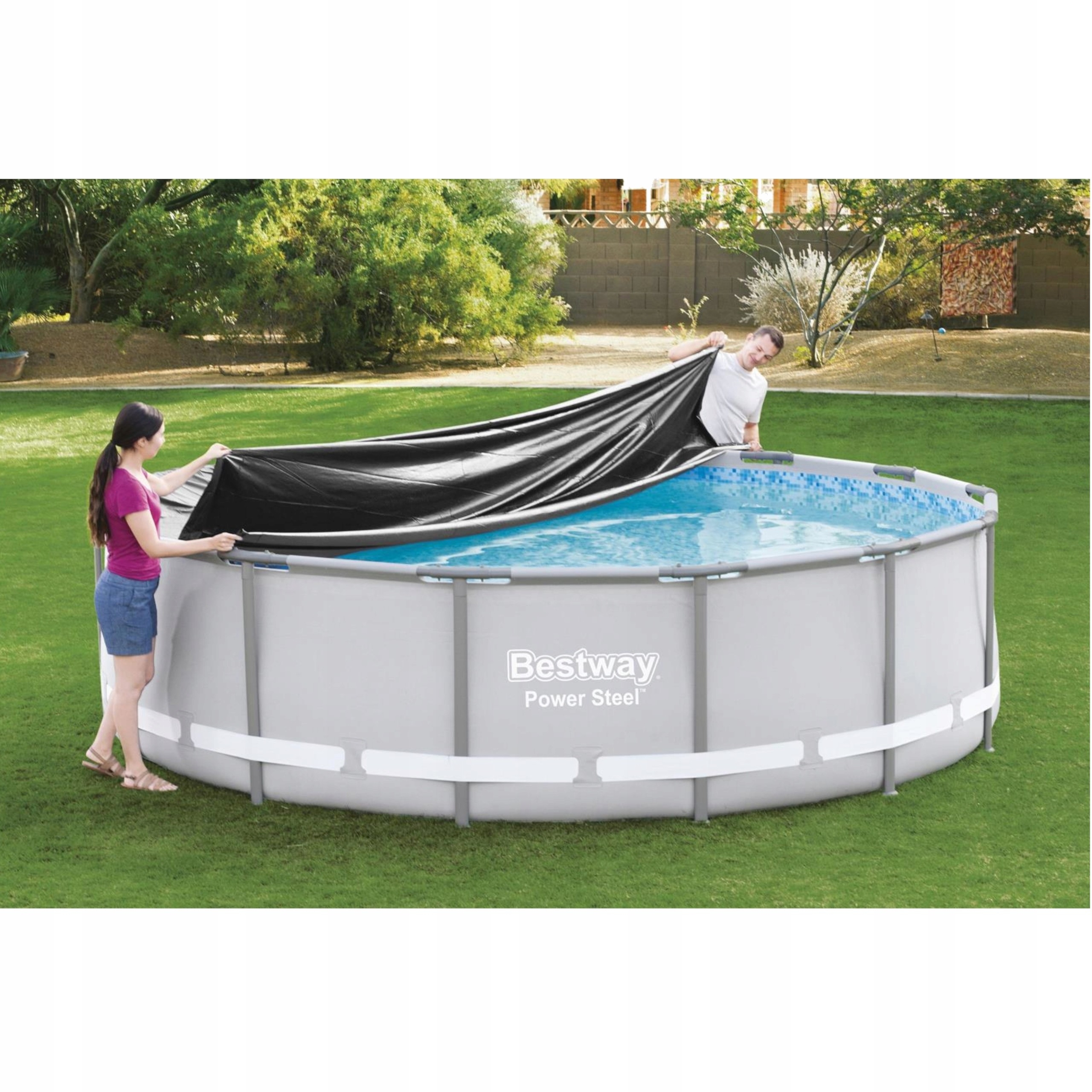 Przykrycie na basen ze stelażem o średnicy 427cm Bestway 58248