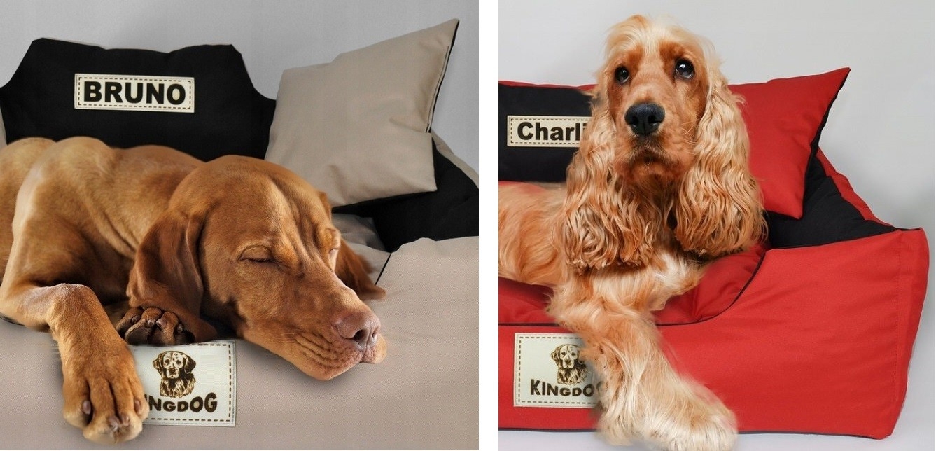 Legowisko dla psa kojec KINGDOG 115x95 cm personalizowane wodoodporne czarne
