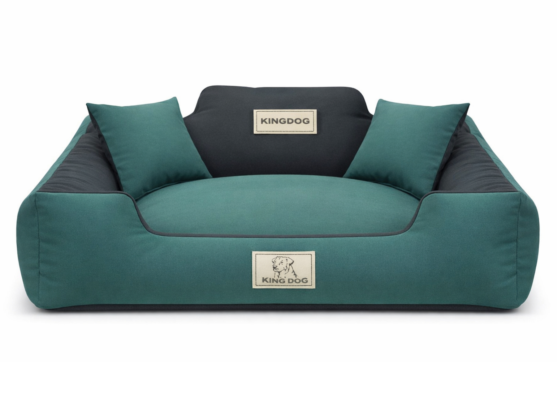 Legowisko dla psa kojec KINGDOG MM43 75x65 cm personalizowane rozbieralne antyslip zielone