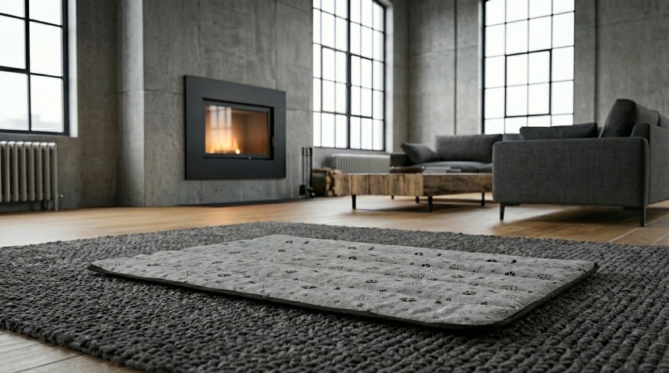 Legowisko dla psa mata 120x80 cm wodoodporne kości czarne