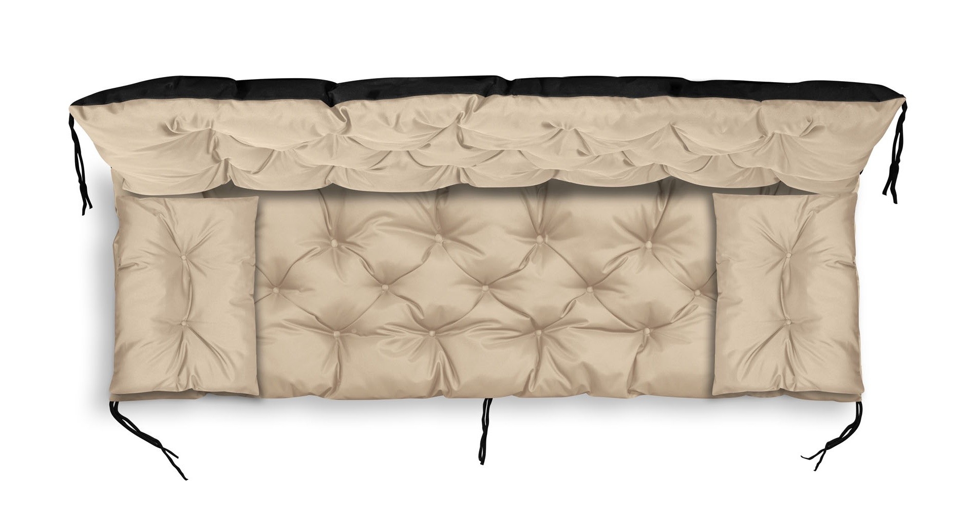 Poduszka ogrodowa 120x60x50 cm + 2 poduszki na ławkę huśtawkę wodoodporna beżowa