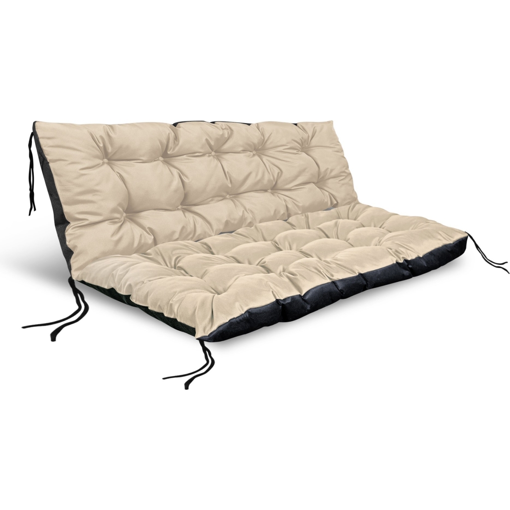 Zestaw Poduszka ogrodowa 120/80 cm + 120/40 cm na ławkę palety wodoodporna beżowy