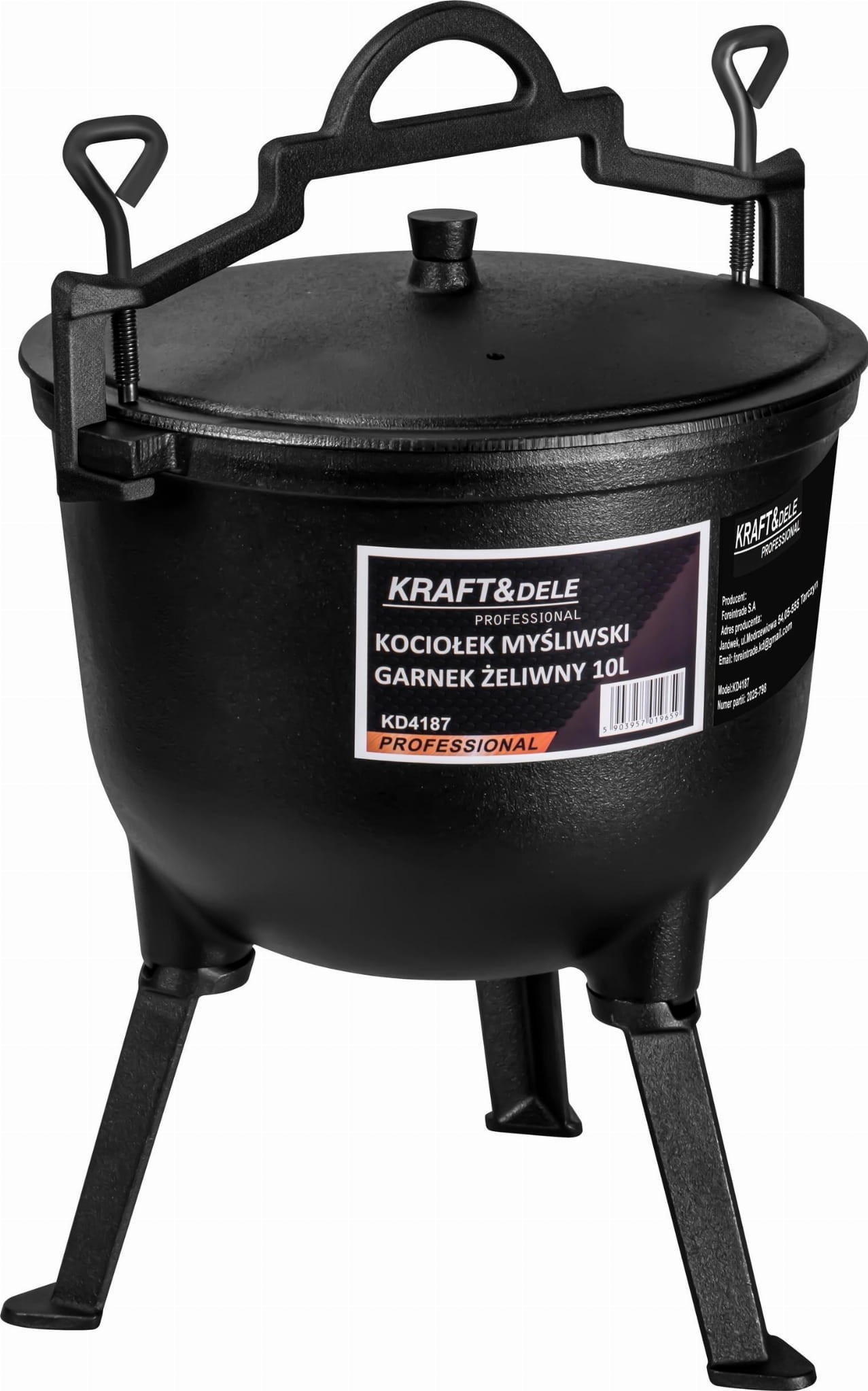 Kociołek myśliwski / Garnek żeliwny 10L KD4187