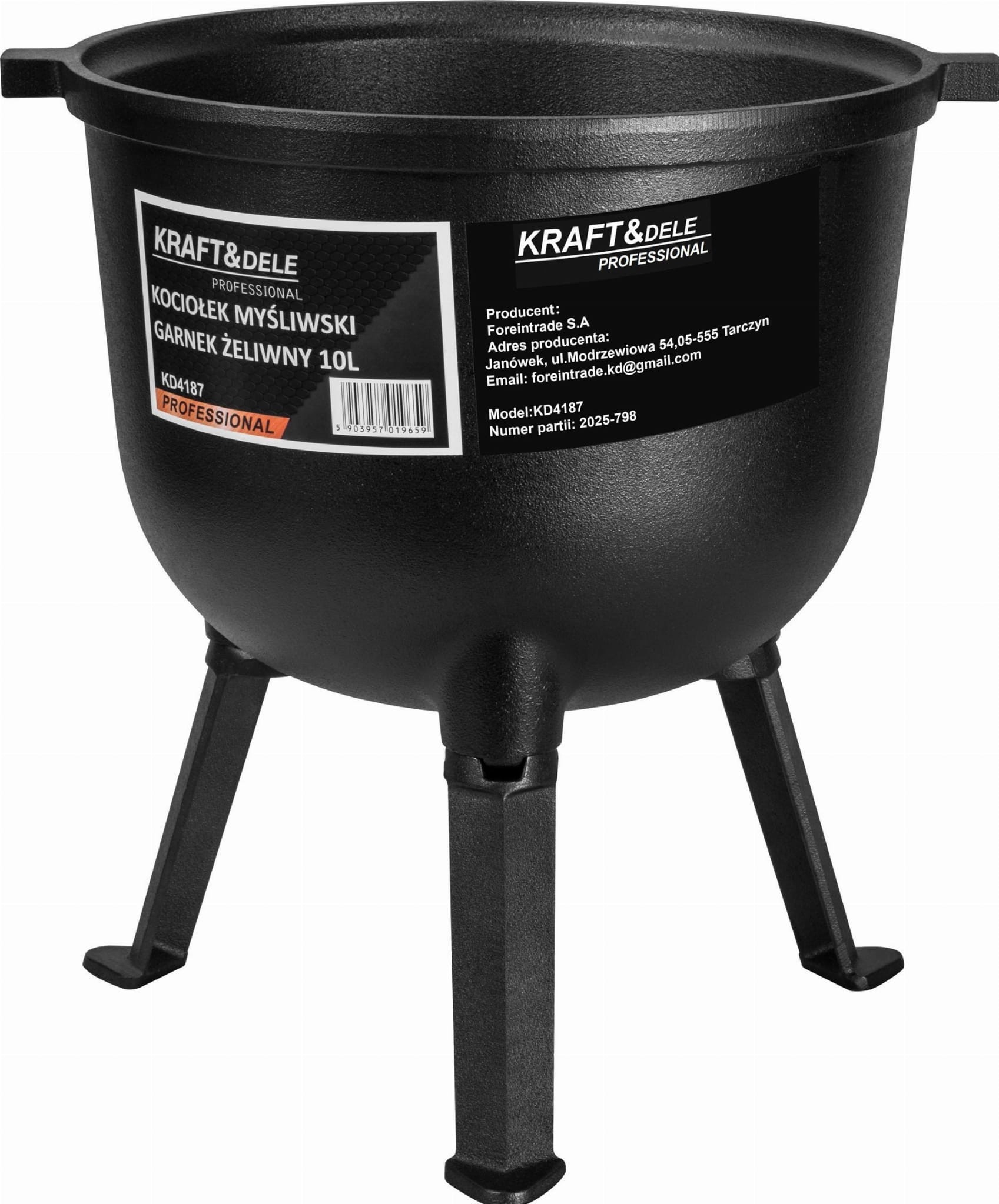 Kociołek myśliwski / Garnek żeliwny 10L KD4187