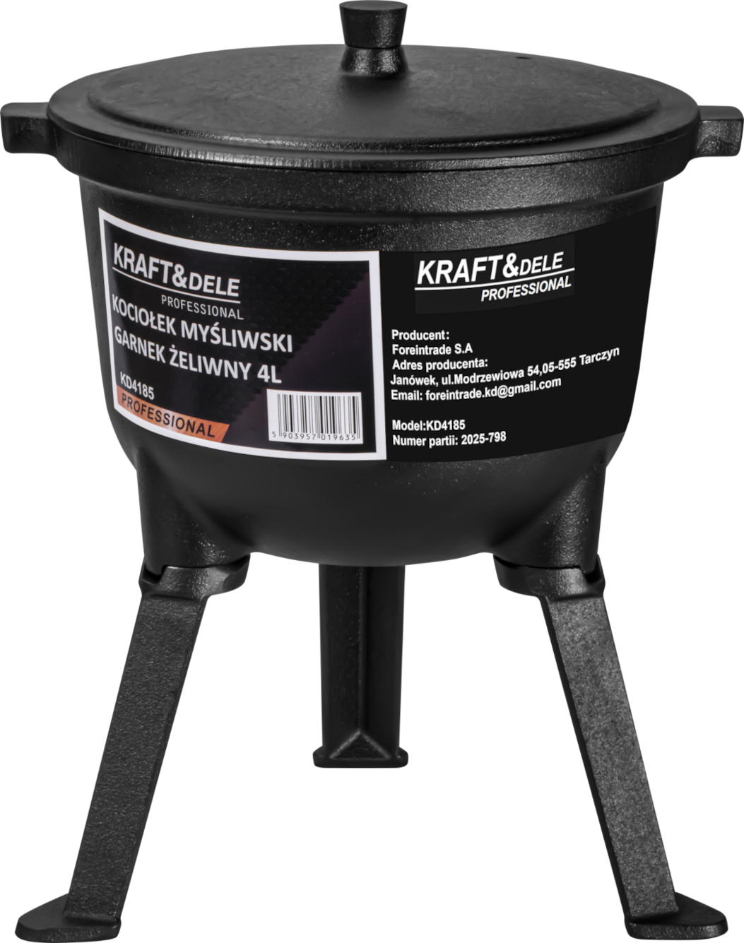 Kociołek myśliwski / Garnek żeliwny 4L KD4185