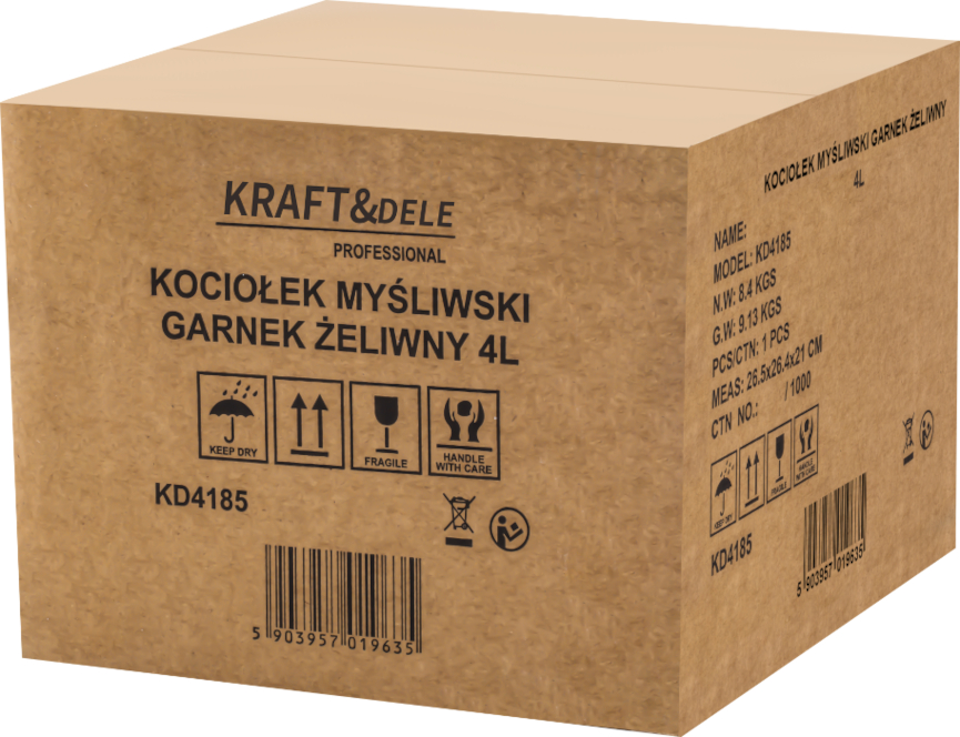 Kociołek myśliwski / Garnek żeliwny 4L KD4185