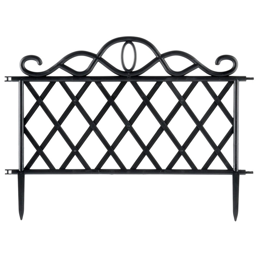 Płotek ogrodowy czarny 48x27 cm 12 szt.