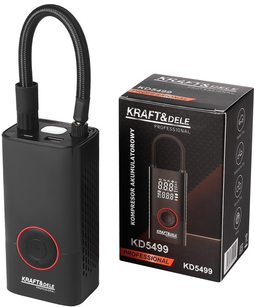 KOMPRESOR AKUMULATOROWY + LATARKA 85W 4000mAh KD5499