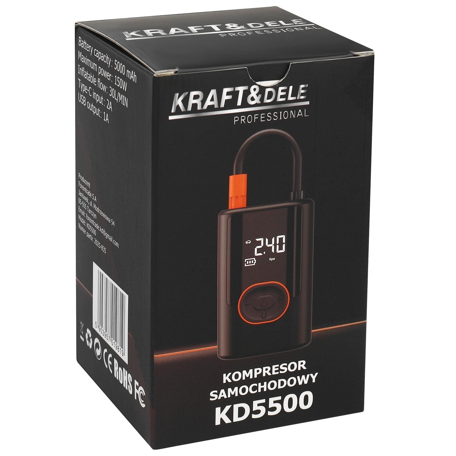 KOMPRESOR AKUMULATOROWY 5000mAh KD5500