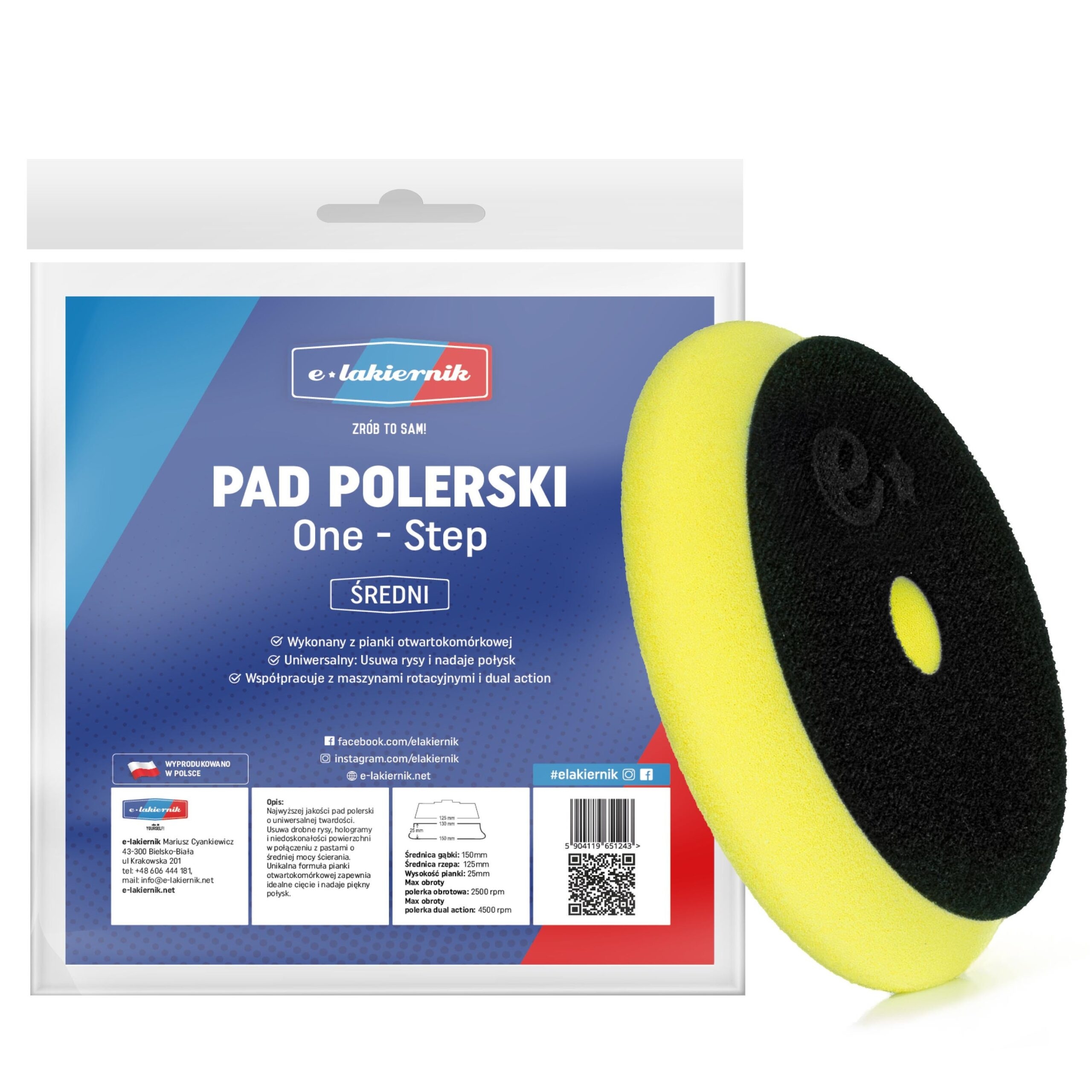 Pasta Polerska do Lakieru Menzerna MCP 2500 Pad Polerski Średni + Ipa
