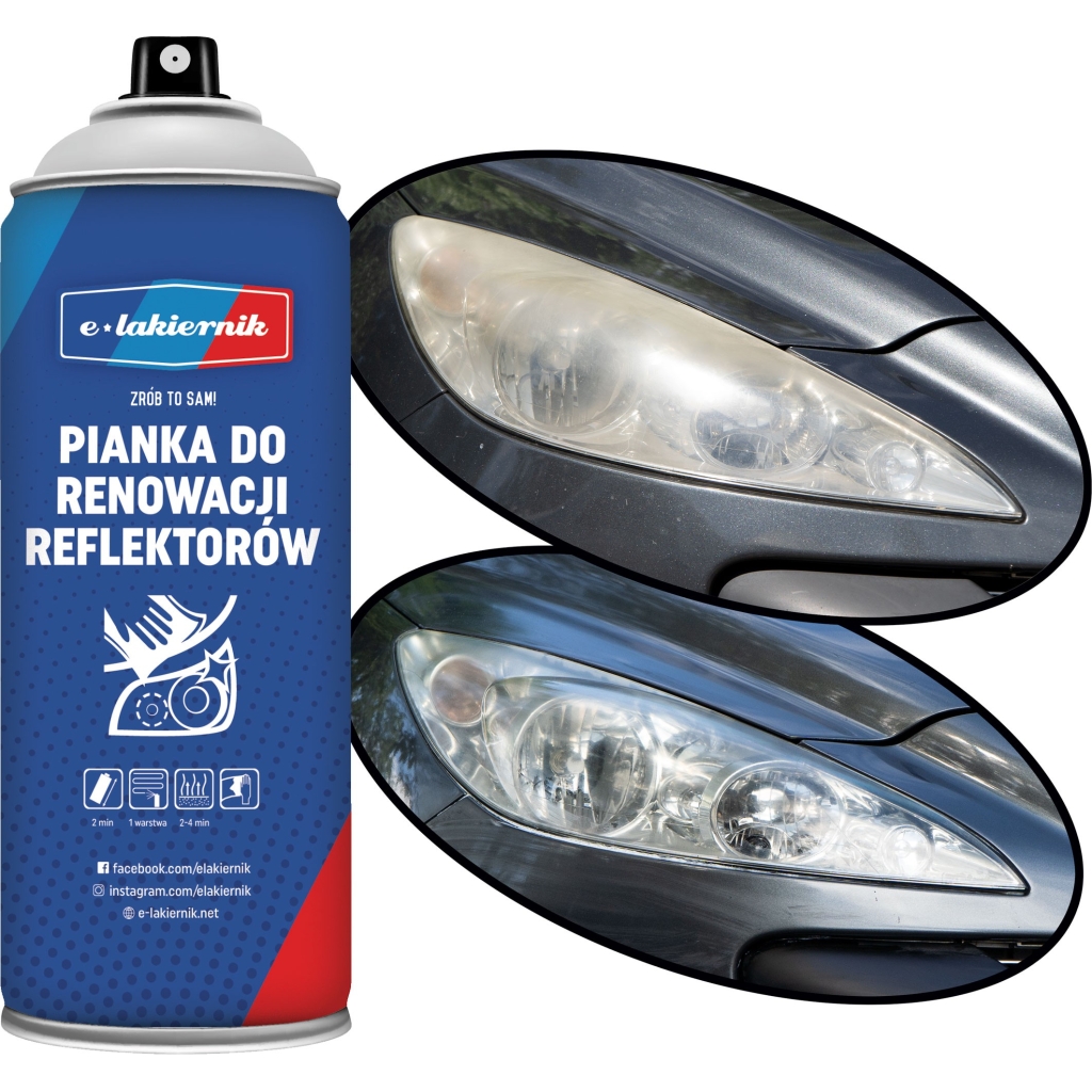 Regeneracja Reflektorów Pianka do Polerowania Czyszczenia Lamp e-lakiernik