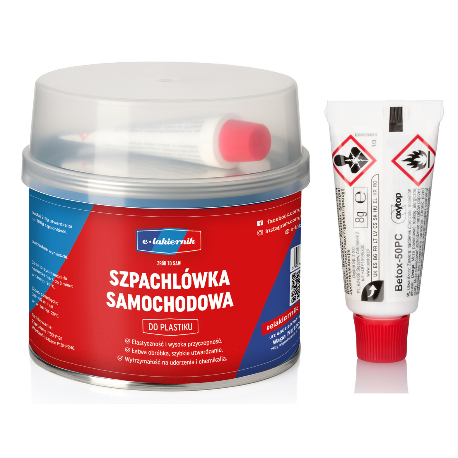 Szpachlówka do Plastiku Zderzaków e-lakiernik Elastyczna i Trwała 0,2kg