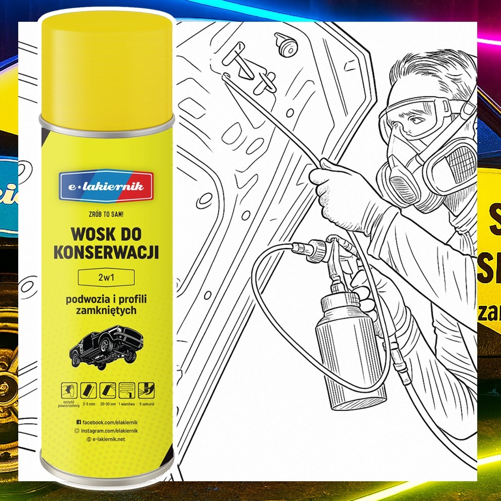 Wosk do Konserwacji Podwozia i Profili Zamkniętych 2w1 e-lakiernik Spray