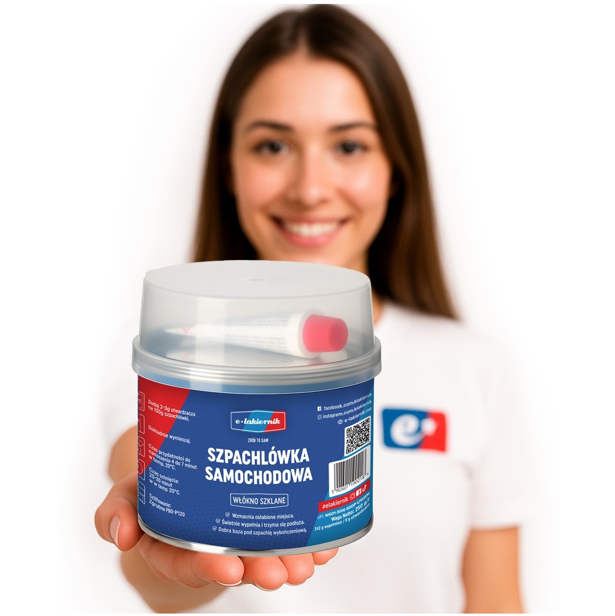 Szpachlówka Samochodowa z Włóknem Szklanym Twarda, Szybka 250g