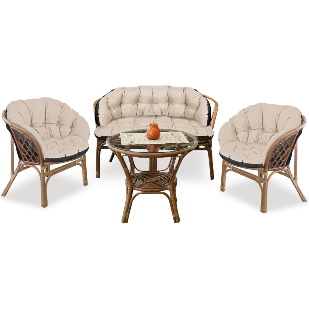 Poduszki Ogrodowe Wodoodporne 2x122x40 + 190x40 Rattan