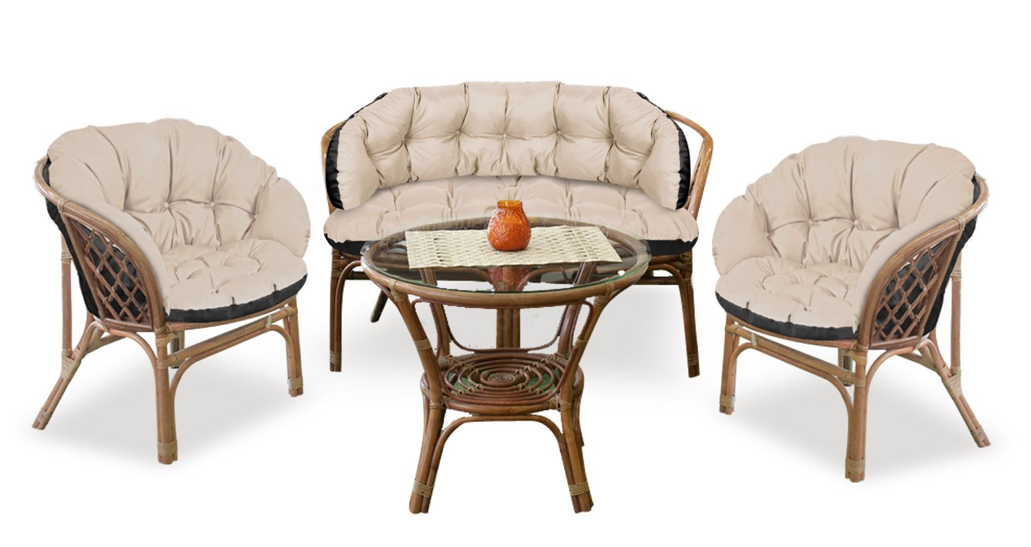 Poduszki Ogrodowe Wodoodporne 2x122x40 + 190x40 Rattan