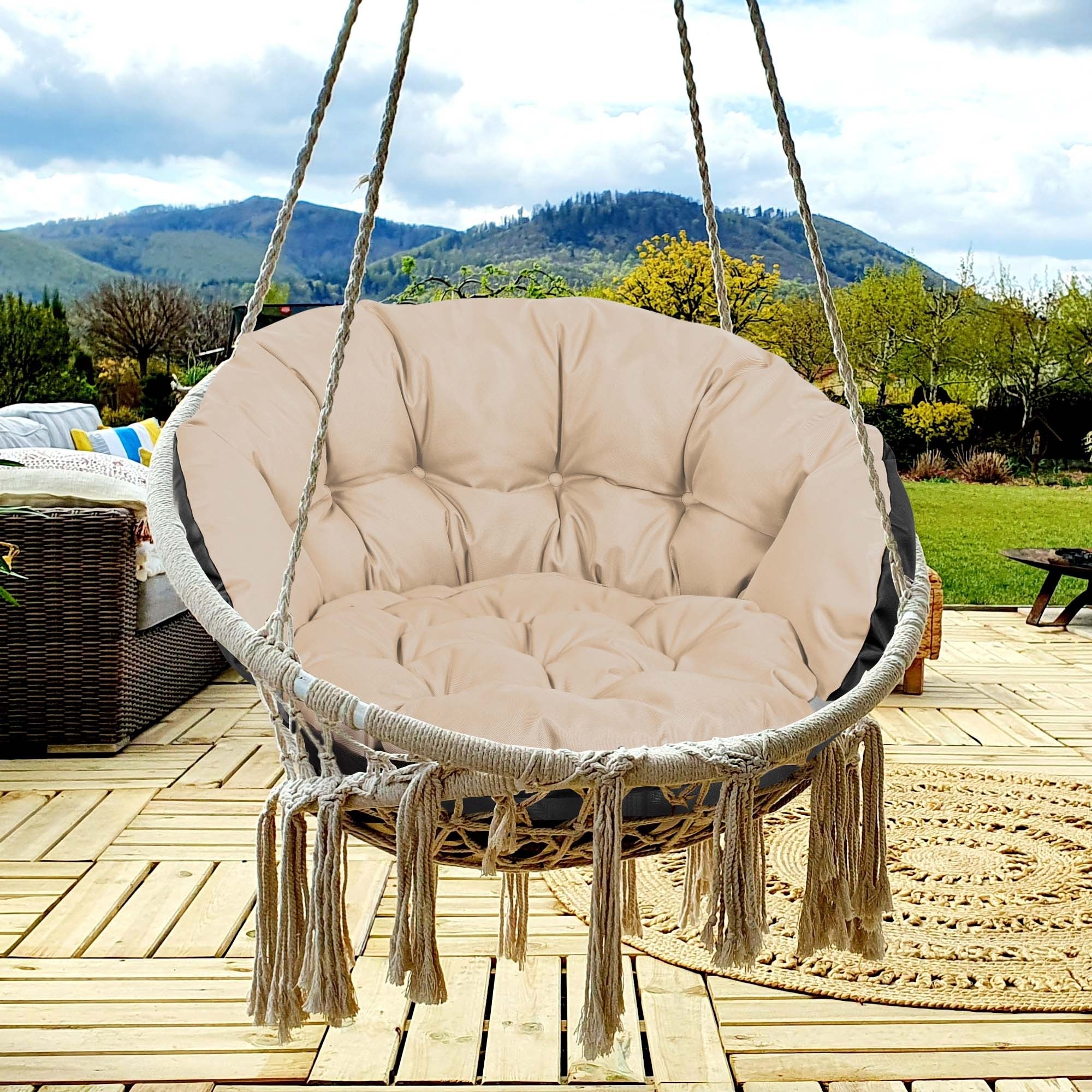 Poduszki Ogrodowe Wodoodporne 2x122x40 + 190x40 Rattan