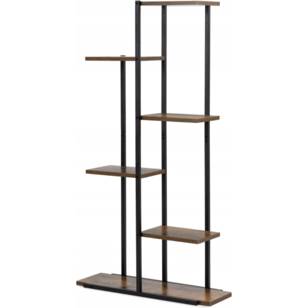 Kwietnik Loft Regał na Kwiaty 6 Półek Metal Drewno
