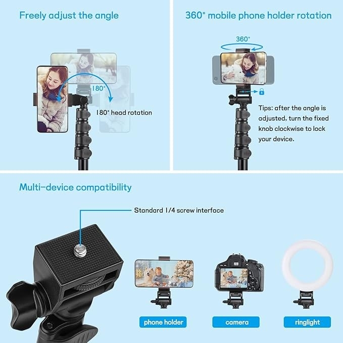 Statyw do smartfona aluminiowy 2 w 1, selfiestick , Victiv P10