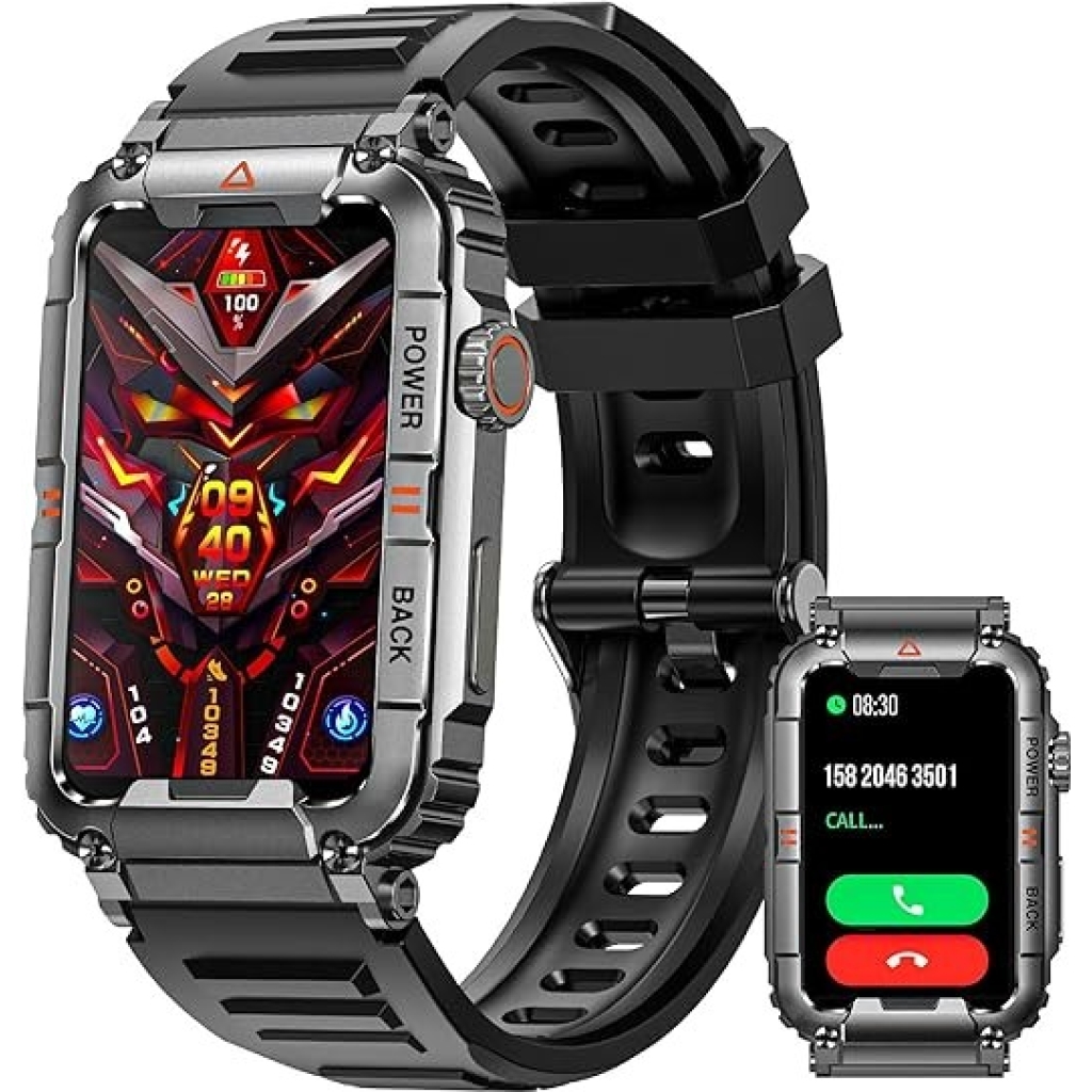 JELLOO Tactical Smartwatch, Smartwatch z funkcją telefonu, wodoodporny