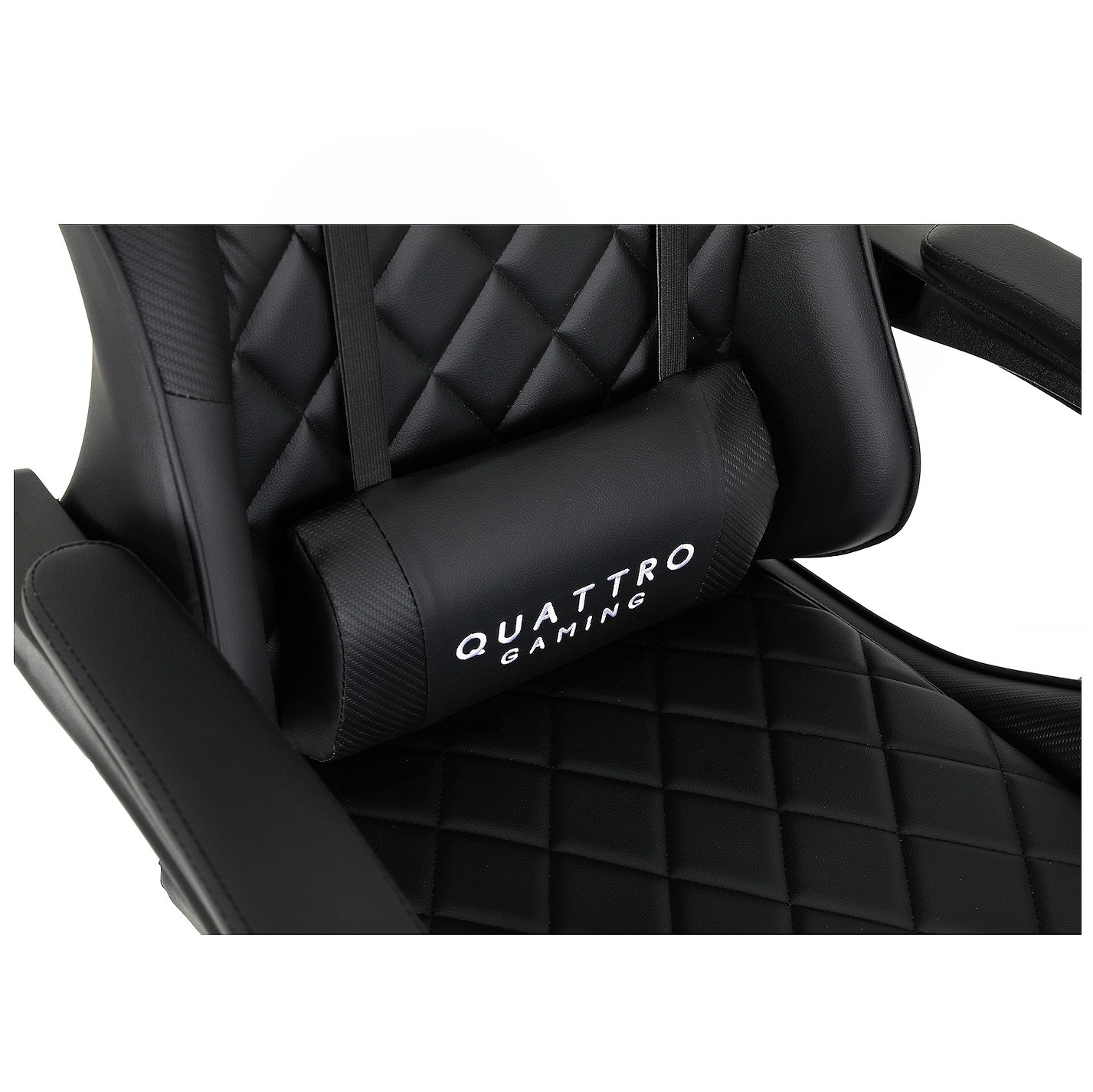 Fotel Gamingowy z Podnóżkiem Eco Skóra QUATTRO Black