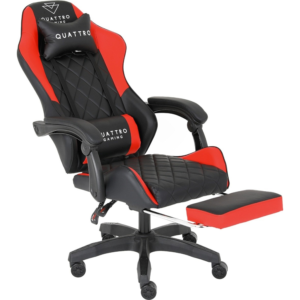 Ergonomiczny Fotel Gamingowy Quattro Carbon Red Pikowany
