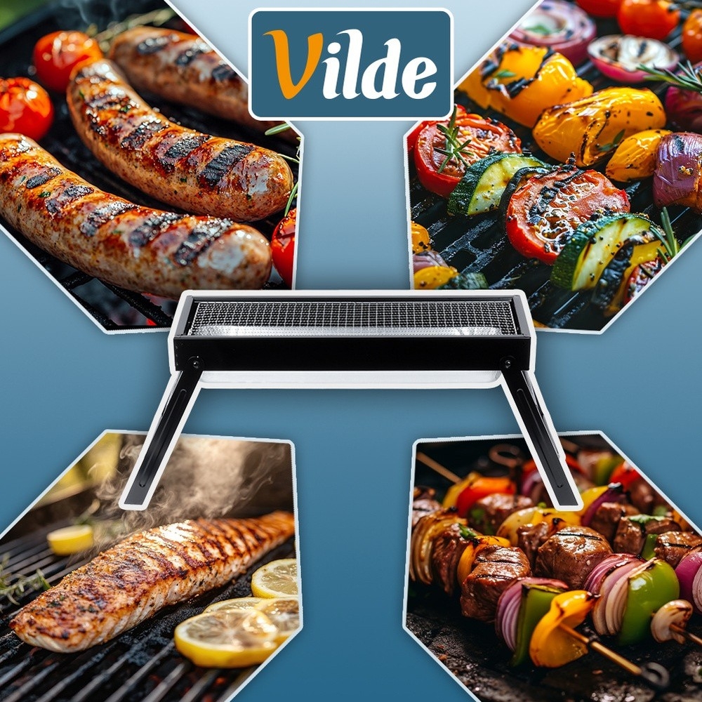 Grill węglowy składany przenośny 77x23x31 cm