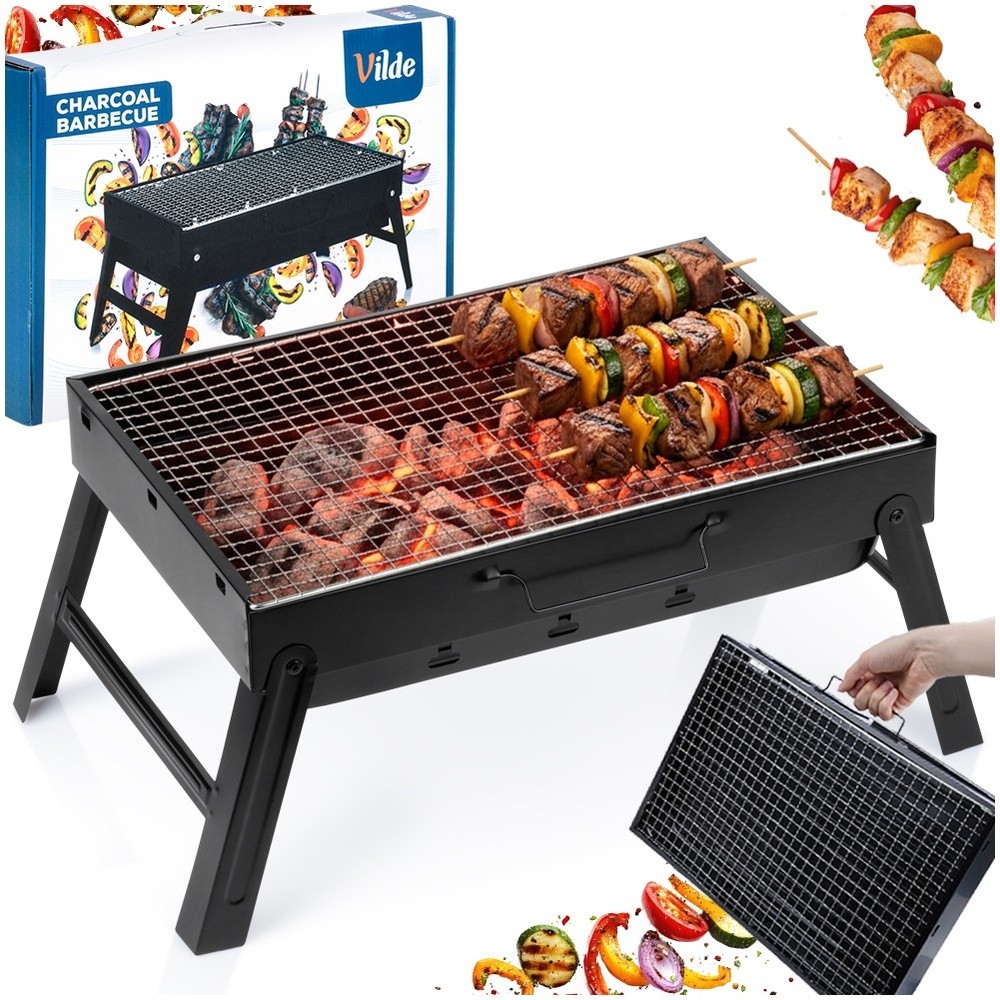 Grill węglowy składany przenośny walizka 51x30x23 cm