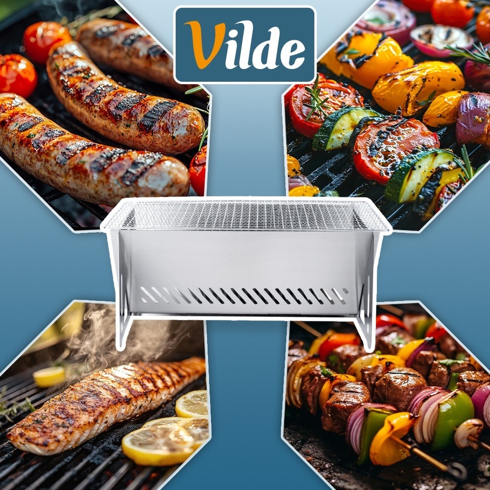 Grill węglowy stalowy składany 40x24x17 cm